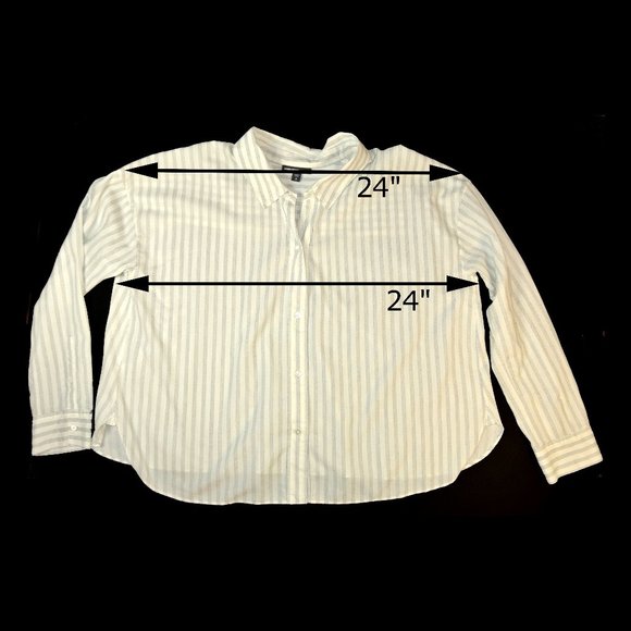 James Perse Striped Relaxed Blouse, Cropped, Boxy - Picture 12 of 13